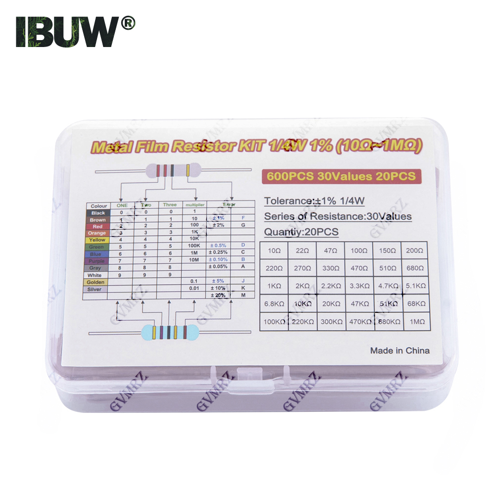 600PCS 30Values 1/4W Metal Fil - Diy Electronics Project Kit ulasan dan harga