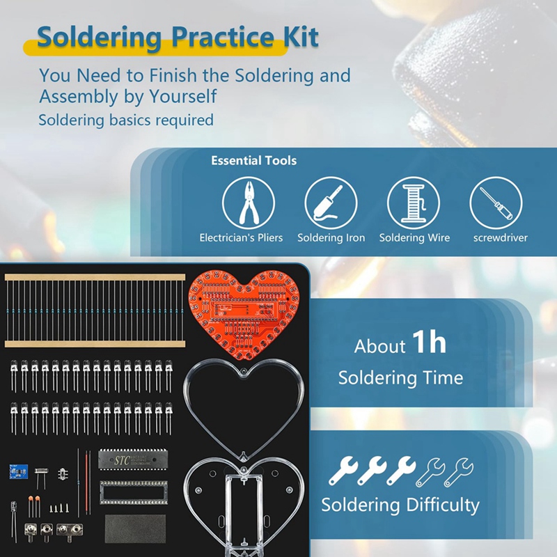 ●Soldering Practice Kit, Heart - Diy Electronics Project Kit ulasan dan harga